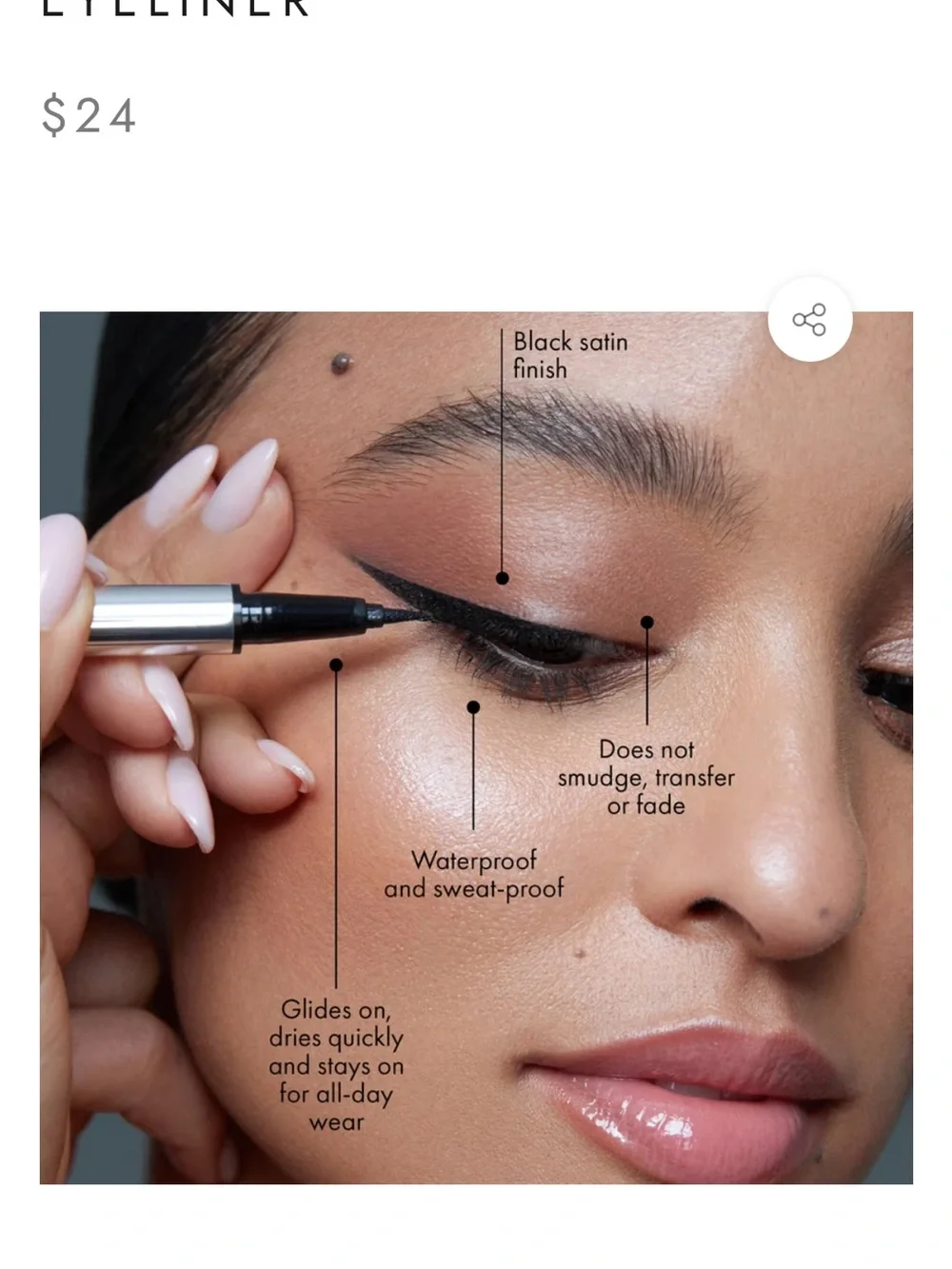 Metallic Black Liquid Eyeliner Pen by